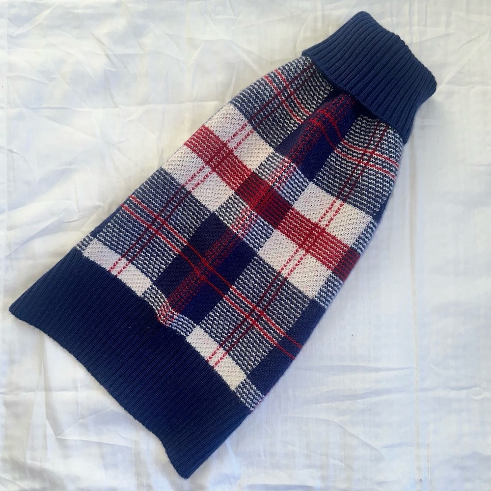 Canine Styles NYC Wool blackcomb plaid knit dog sweater